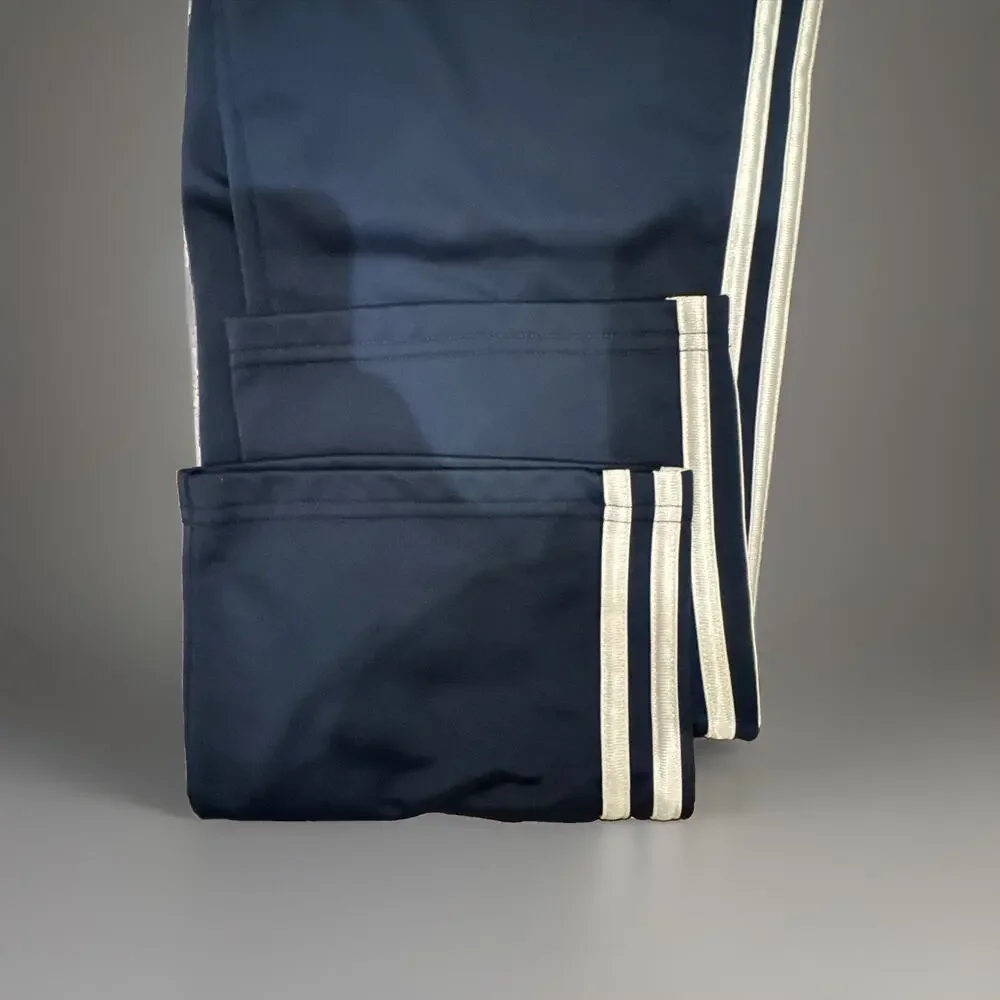 Adidas Boys Track Pants Youth Medium Plus (Husky) 10/12 Blue 3 Stripe Joggers